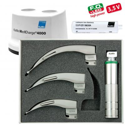 Bộ đặt nội khí quản truyền quang, người lớn, 3.5V - LED siêu sáng, Macintosh F.O., kèm bộ sạc